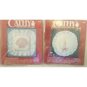 2 Cathy Candlewicking Kits Candle 7093 Shell 7989 4" x 4" B10